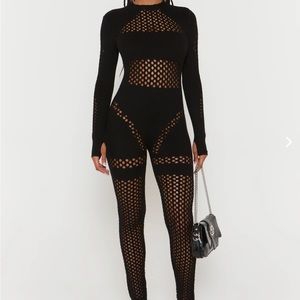 Black Knitted Contour Jumpsuit